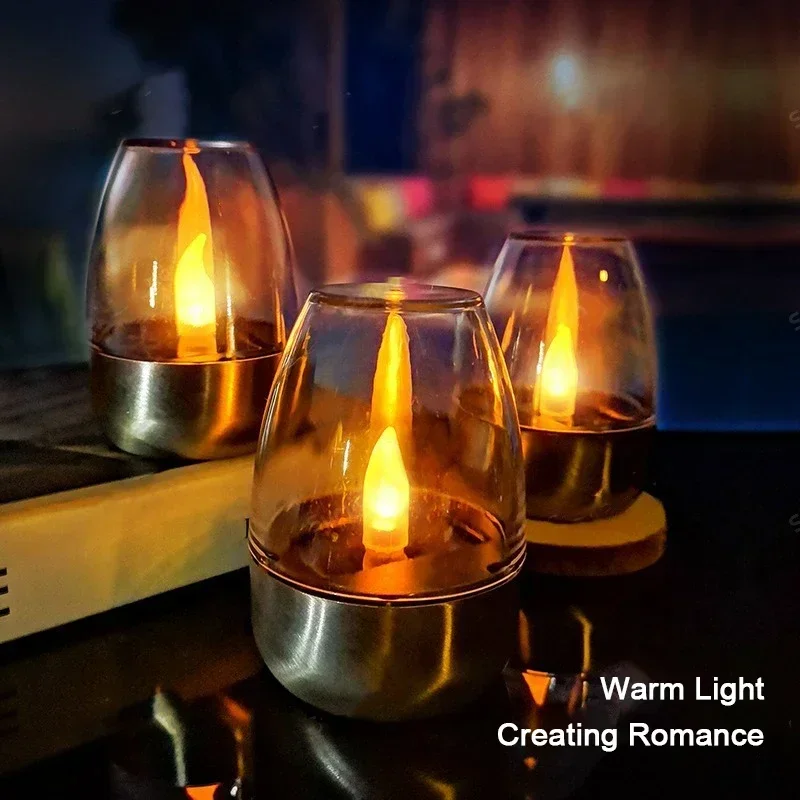 Outdoor Lighting Under Pergola - LED Solar Candles Light Flameless Rechargeable