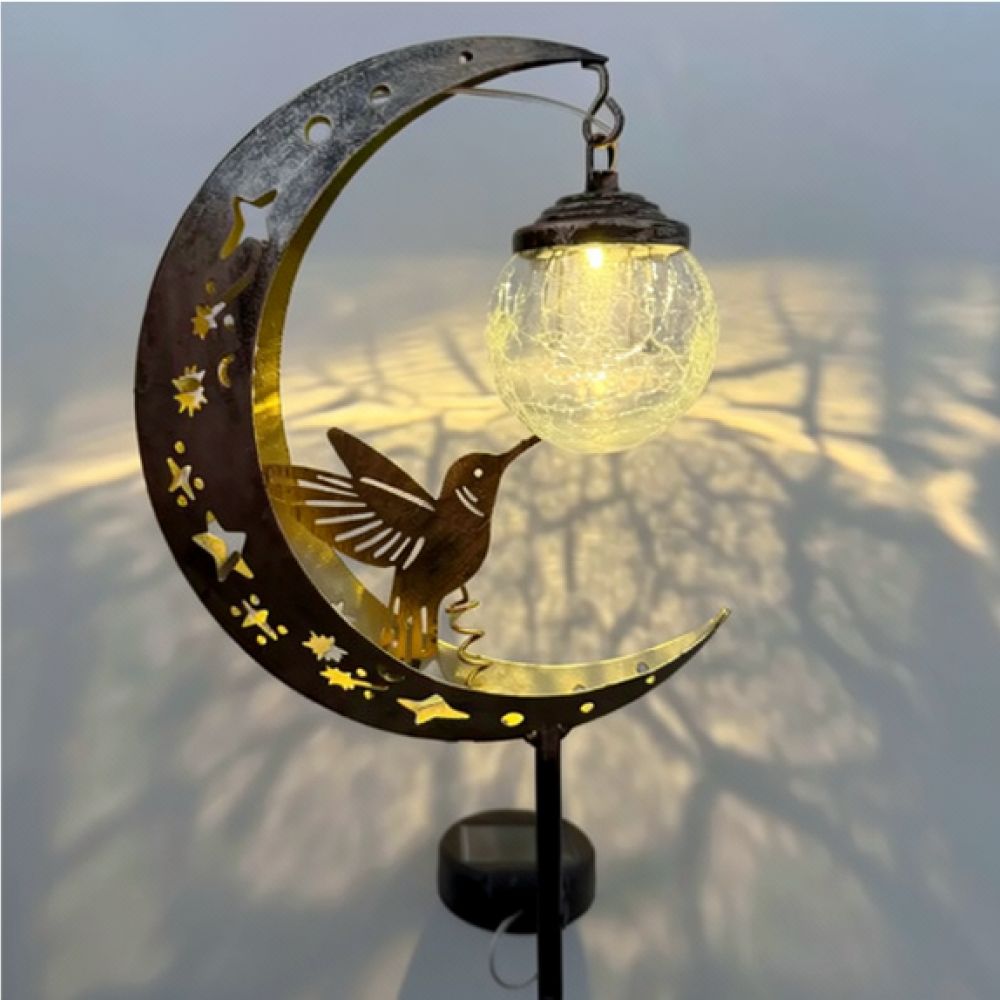 Outdoor Lighting Yard Ideas - Hummingbird Moon Solar Garden Stake Light