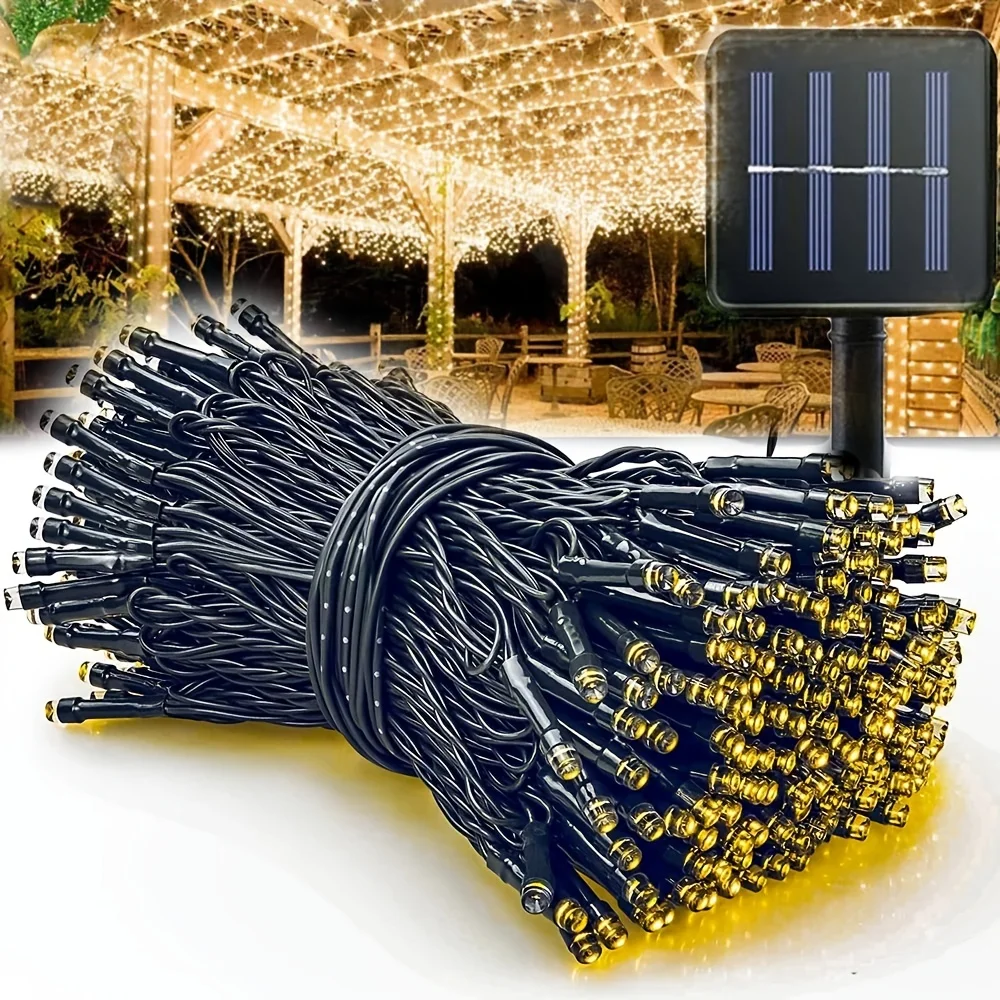 Outdoor Lighting Under Pergola - Solar Powered Outdoor String Lights 100