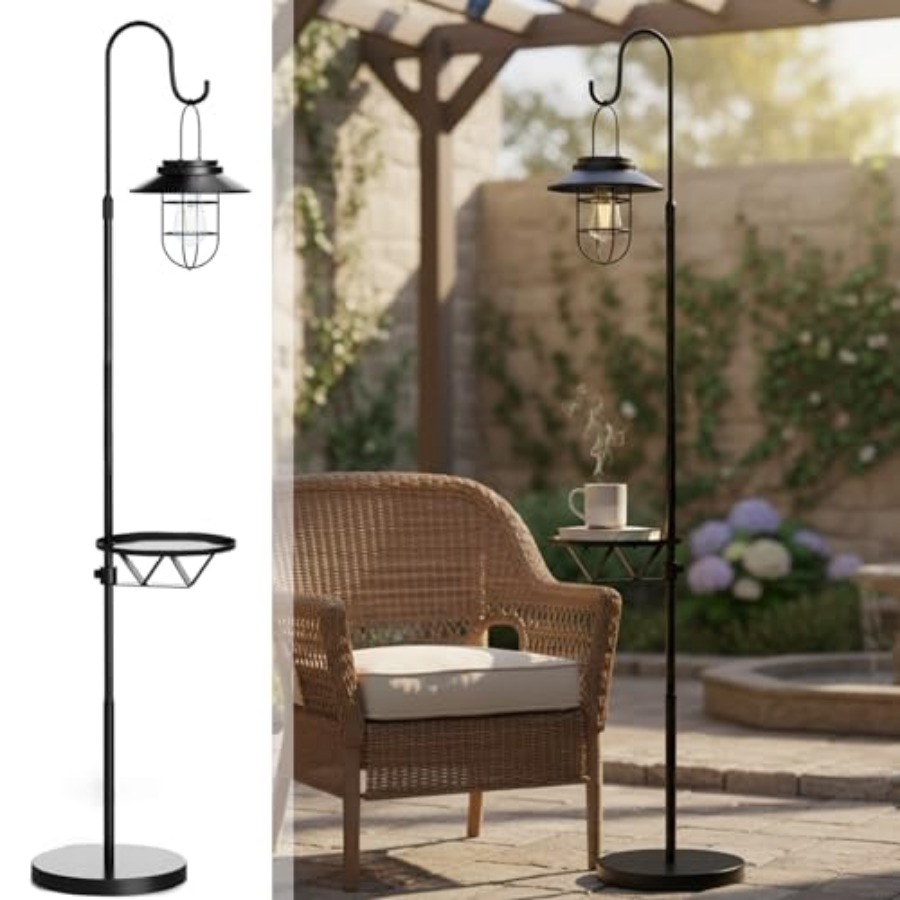 Solar Floor Lamp with Table, 6 - đánh giá và giá Outdoor Lighting Lamp