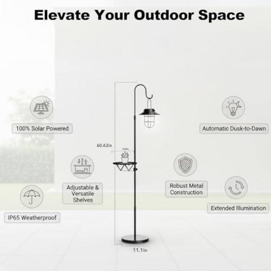 Solar Floor Lamp with Table, 6 - đánh giá và giá Outdoor Lighting Lamp