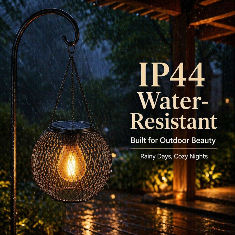 Solar Powered LED Hanging Floo - đánh giá và giá Outdoor Lighting Under Pergola
