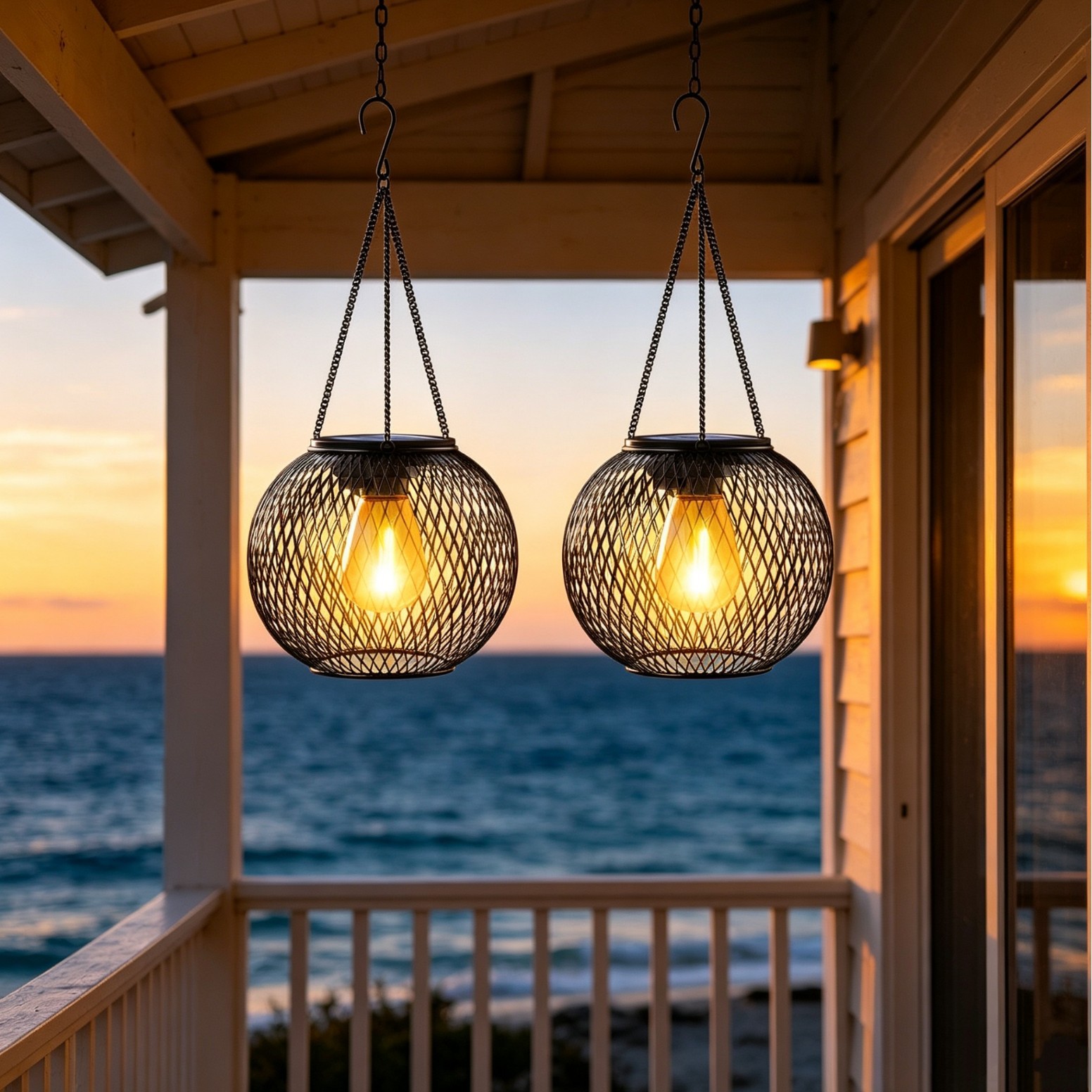 Solar Powered LED Hanging Floo - đánh giá và giá Outdoor Lighting Under Pergola