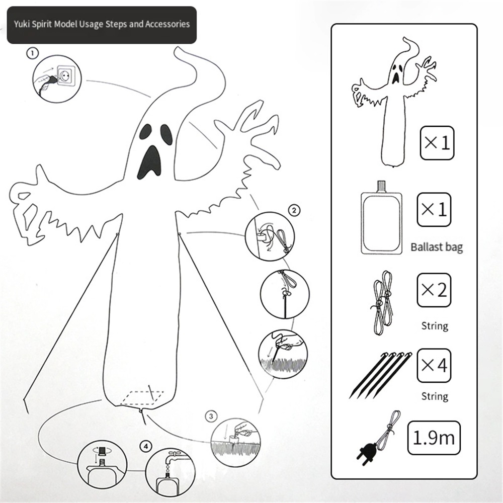 Halloween Inflatable Ghost, Le - đánh giá và giá Outdoor Lighting For Front Of House