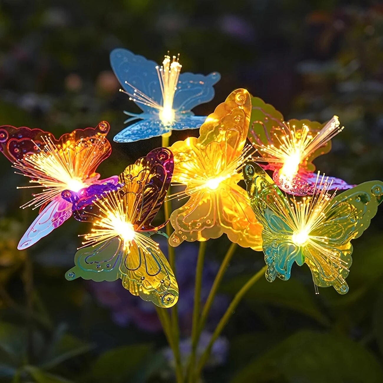 1PC 6-Head LED Solar Fiber Opt - đánh giá và giá Outdoor Lighting Yard Ideas