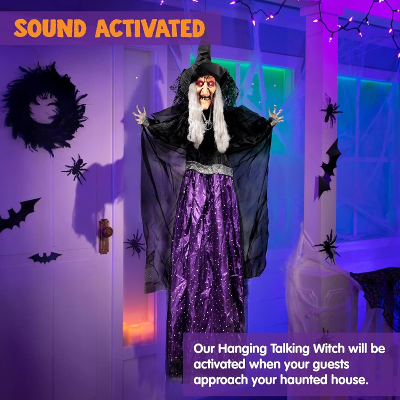 47'' Animated Witch Halloween  - đánh giá và giá Outdoor Lighting For Front Of House
