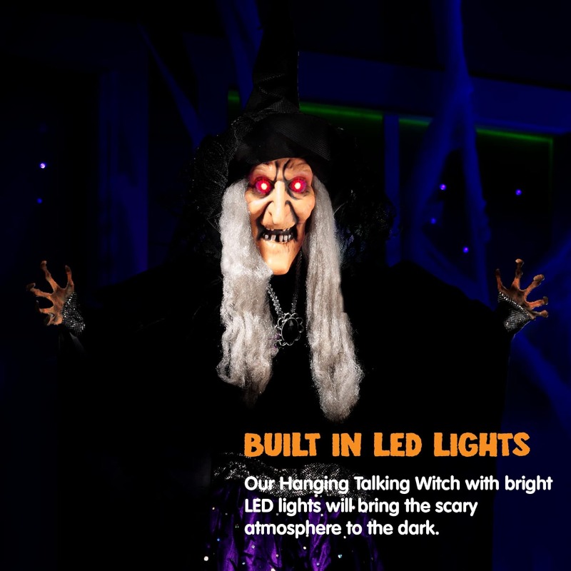 47'' Animated Witch Halloween  - đánh giá và giá Outdoor Lighting For Front Of House