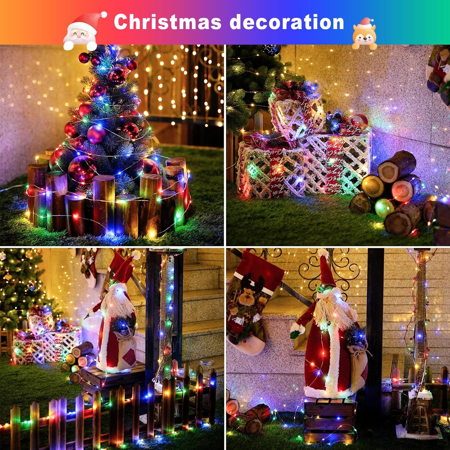 Christmas Outdoor Solar String - đánh giá và giá Outdoor Lighting Under Pergola