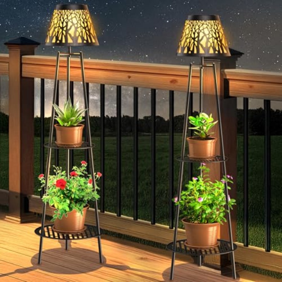 2 Pack Outdoor Solar Floor Lam - đánh giá và giá Outdoor Lighting Lamp