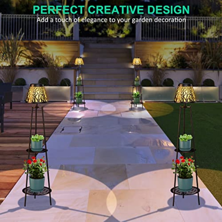 2 Pack Outdoor Solar Floor Lam - đánh giá và giá Outdoor Lighting Lamp