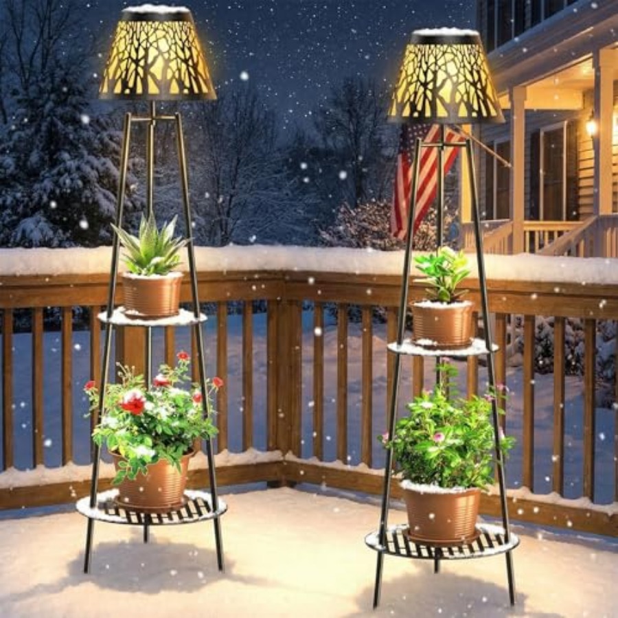 2 Pack Outdoor Solar Floor Lam - đánh giá và giá Outdoor Lighting Lamp