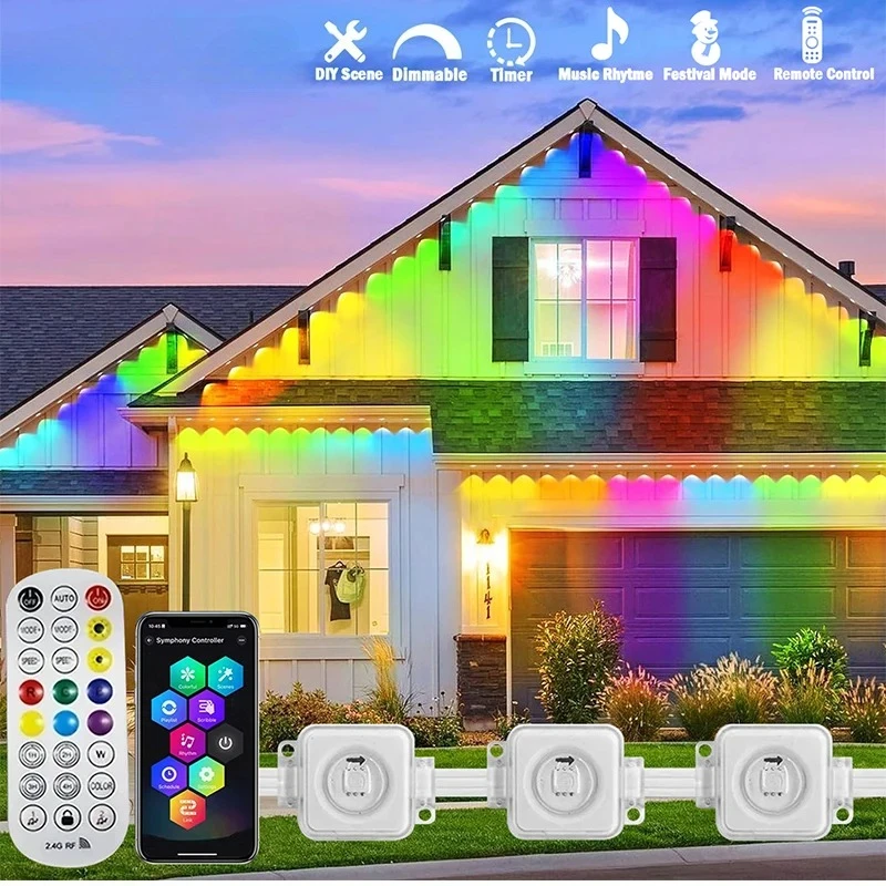 300FT Permanent Eaves LED Smar - đánh giá và giá Outdoor Lighting For Front Of House