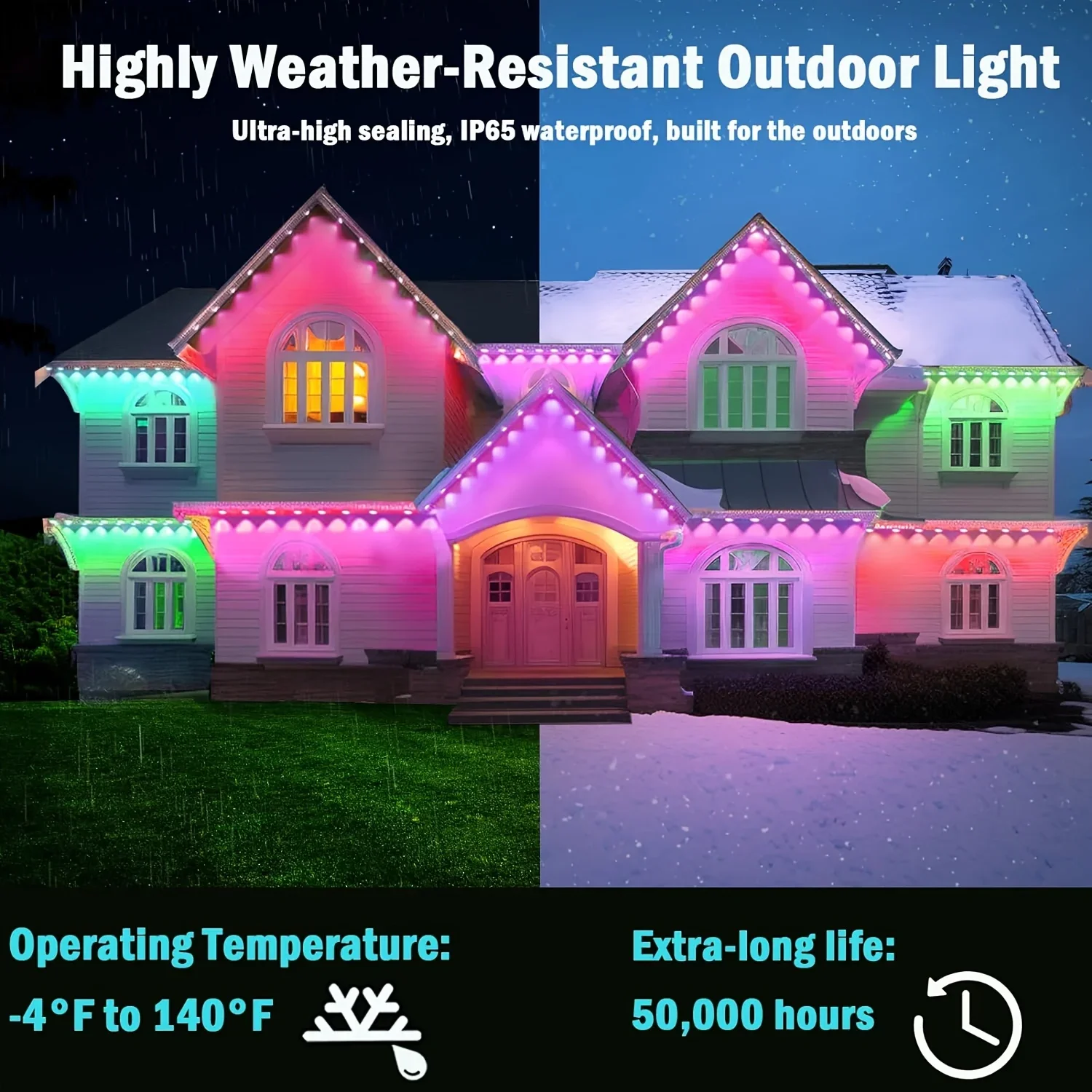 300FT Permanent Eaves LED Smar - đánh giá và giá Outdoor Lighting For Front Of House
